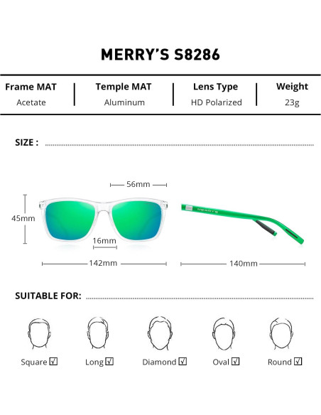 Gafas de sol polarizadas MERRY'S Vintage S8286 unisex