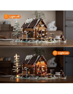 Set de Construcción Cabaña de Caza FUNWHOLE 2036 Piezas LED 2