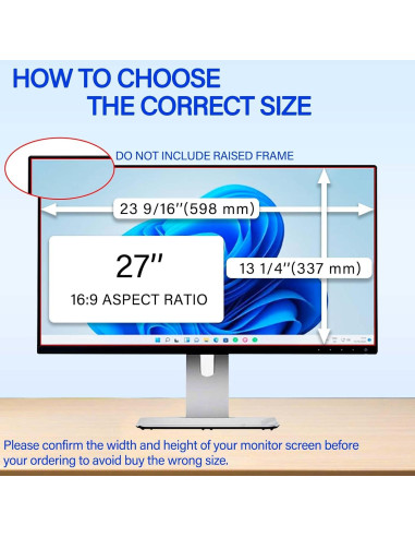 Pantalla de Privacidad 27" Ceydebne Antirreflejo Luz Azul