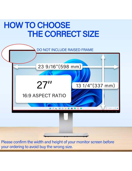 Pantalla de Privacidad 27" Ceydebne Antirreflejo Luz Azul