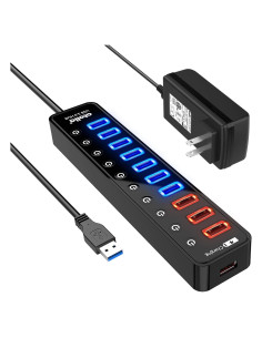 Hub USB 3.0 Atolla 11 Puertos con Carga Inteligente 12V 4A