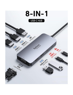 Adaptador USB C Selore con Doble HDMI 4K y Carga PD 100W 2