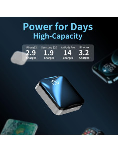 Power Bank T-CORE 10000mAh Cargador Rápido Plata Compacto 2