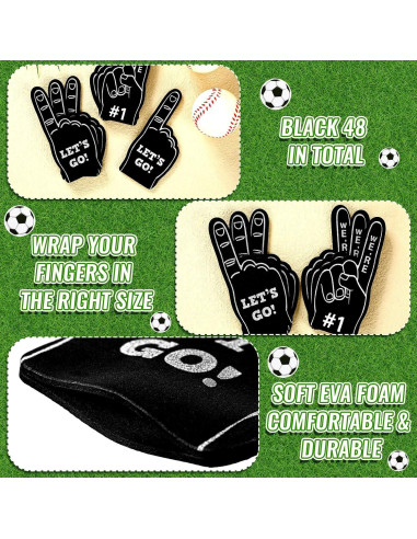 Dedos de Espuma Mini Sinmoe 48 Piezas para Eventos Deportivos