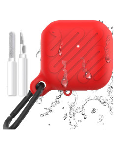 Funda Protectora Silicona Alloery para AirPods 4ta Generación Rojo