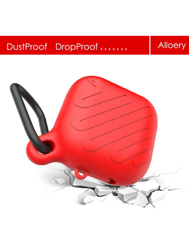 Funda Protectora Silicona Alloery para AirPods 4ta Generación Rojo