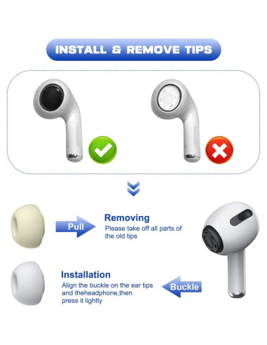 Puntas de Silicona W&Y para AirPods Pro 1ra y 2da Gen - 6 Pares