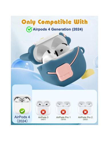 Funda Silicona Pingüino Boaretiu para AirPods 4ta 2024