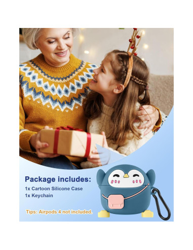 Funda Silicona Pingüino Boaretiu para AirPods 4ta 2024
