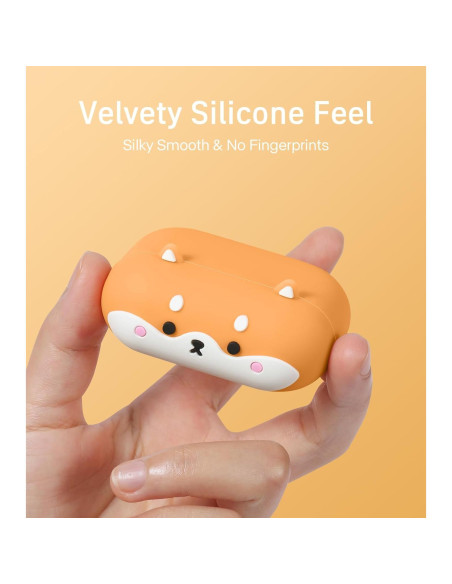 Funda de Silicona para AirPods Pro 2 Shiba Inu con Llavero