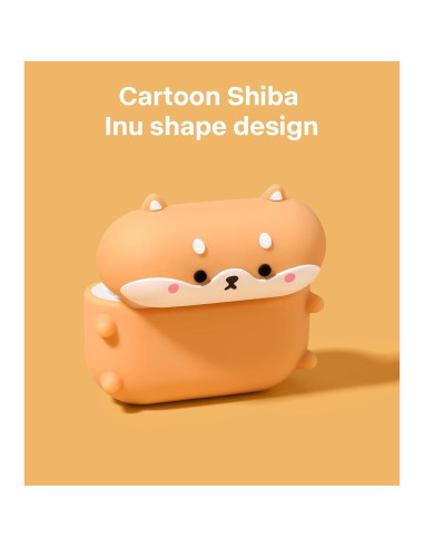 Funda de Silicona para AirPods Pro 2 Shiba Inu con Llavero