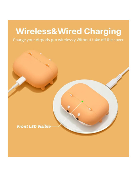 Funda de Silicona para AirPods Pro 2 Shiba Inu con Llavero