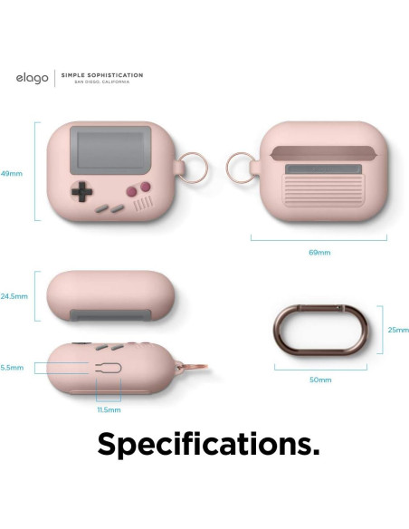 Estuche de Silicona elago AW5 para AirPods Pro - Rosa Arena