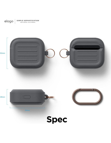 Estuche de Silicona elago Armor para AirPods 3ra Gen Gris