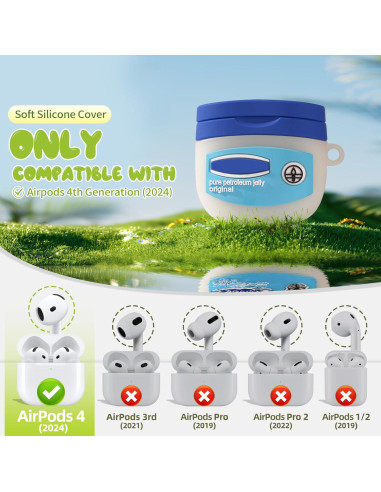 Estuche de Silicona Awofeco para AirPods 4 2024 Kawaii