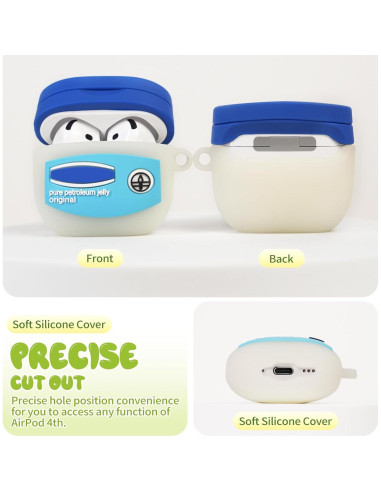 Estuche de Silicona Awofeco para AirPods 4 2024 Kawaii