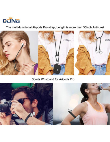 Funda Protectora Silicona para AirPods Pro OCING con Correa