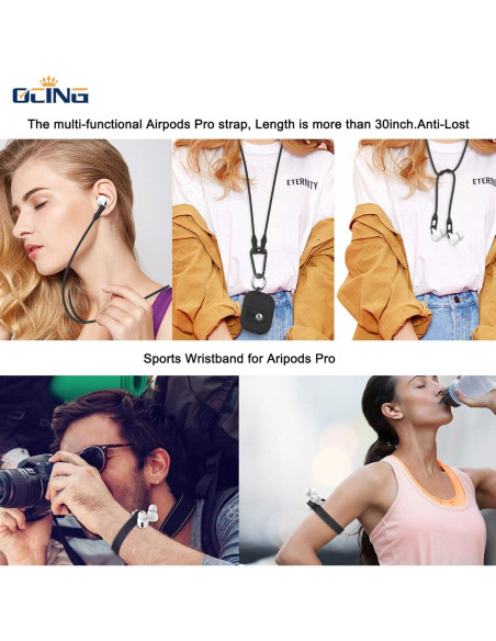 Funda Protectora Silicona para AirPods Pro OCING con Correa