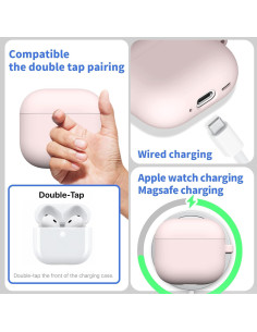 Funda Protectora DamonLight para AirPods 4 - Rosa, Silicona Dura 2