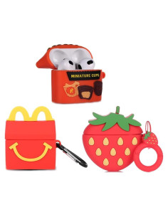 Funda de Silicona Suublg para Airpods 3 - 3 Pack con Llavero