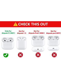 Funda de Silicona Suublg para Airpods 3 - 3 Pack con Llavero 2