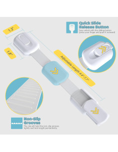 Pestillos de Gabinete 4our Kiddies 14 Unidades Seguridad Bebés 2