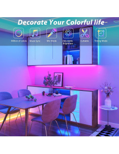 Tiras de luces LED RGB 200 pies Ledagic con control remoto 2