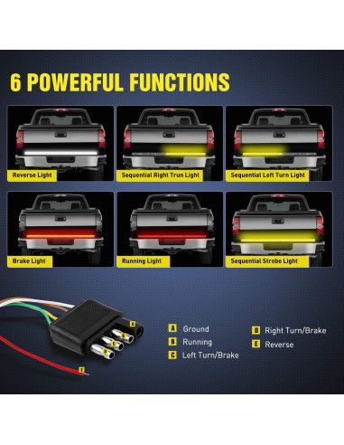 Barra de Luz LED Nilight TR-04 60" con 504 LEDs y Funciones