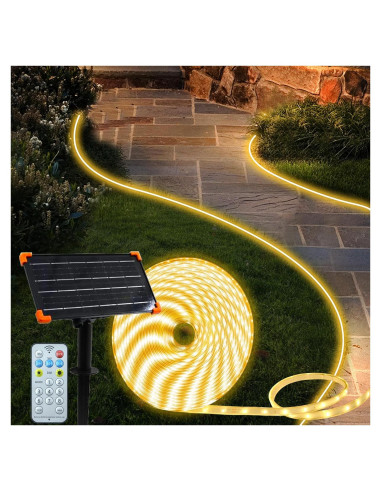 Luces LED de tira solar BSGlobal 15.24m 540 LED IP68 Blanco cálido