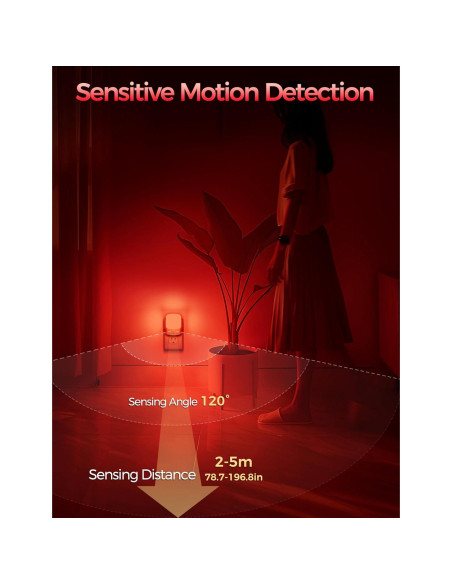 Luz Nocturna Enchufable DORESshop Roja con Sensor de Movimiento 2Pack Luz Nocturna Enchufable DORESshop Roja con Sensor de Movimiento 2Pack