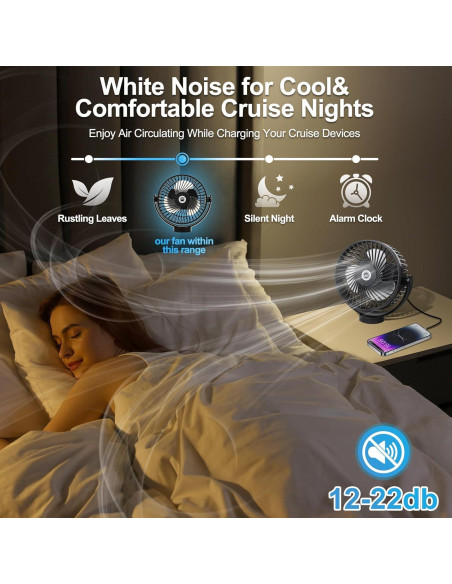 Ventilador de Crucero CruiSeaU Magnético 8000mAh Luz LED Ventilador de Crucero CruiSeaU Magnético 8000mAh Luz LED
