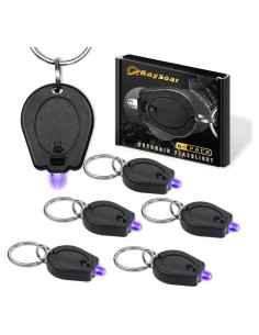 Paquete de 6 Linternas UV LED RaySoar 395nm Llave Prácticas