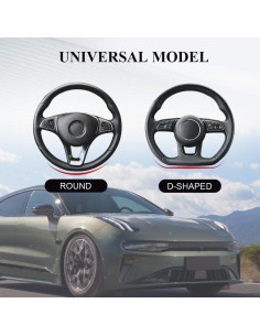 Funda de Volante de Coche QZTYTY 15" Fibra de Carbono Antideslizante 2
