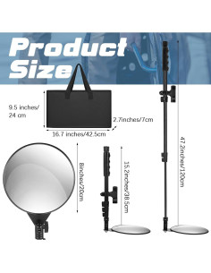 Espejos de Inspección Bajo Vehículo Barydat 8" Telescópico LED 2