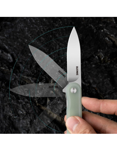 Cuchillo de bolsillo OLITANS G040, acero D2 6.99 cm, mango G10