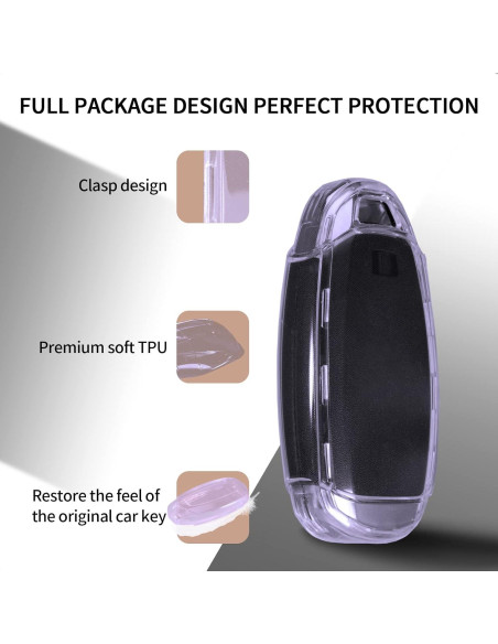 Funda de llavero TANGSEN TPU para Hyundai 4-5 botones Transparente