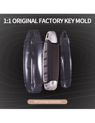 Funda de llavero TANGSEN TPU para Hyundai 4-5 botones Transparente