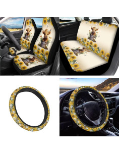 Juego de Fundas de Asiento para Coche INSTANTARTS 13 Piezas Vaca 2