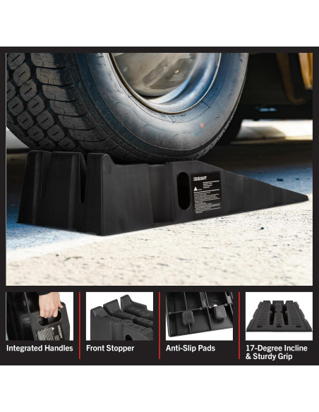 Rampas para Autos Stalwart 2-Pack - Elevación 17cm, 13,000lb