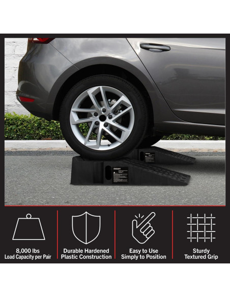 Rampas para Autos Stalwart 2-Pack - Elevación 17cm, 13,000lb