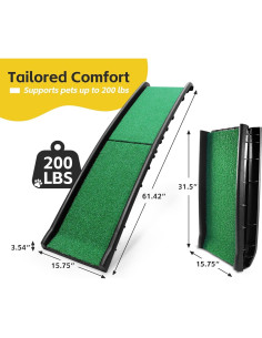 Rampa Plegable para Mascotas PawStep con Césped - Soporta 90 kg 2