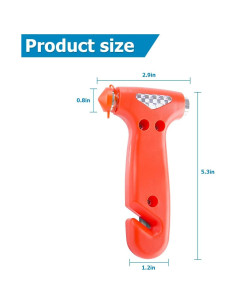 Martillo de Seguridad BELOMI 5 en 1 para Automóvil Naranja 2