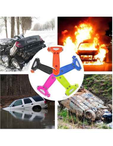 Martillo de Seguridad BELOMI 5 en 1 para Automóvil Naranja