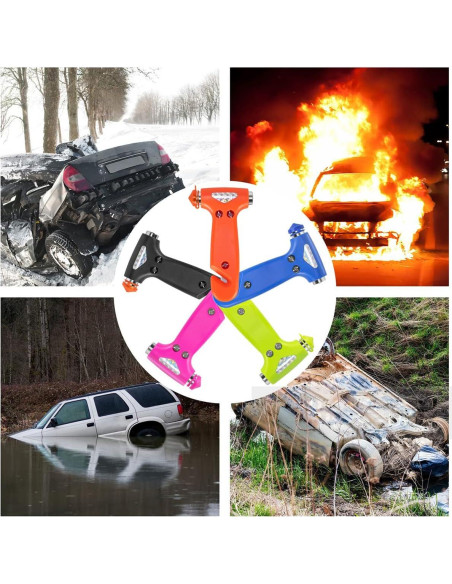 Martillo de Seguridad BELOMI 5 en 1 para Automóvil Naranja