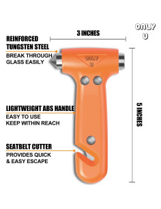Herramienta de Escape de Seguridad Only U - Rompe Ventanas y Cinturón 2