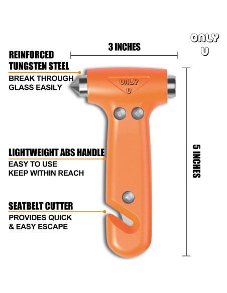 Herramienta de Escape de Seguridad Only U - Rompe Ventanas y Cinturón