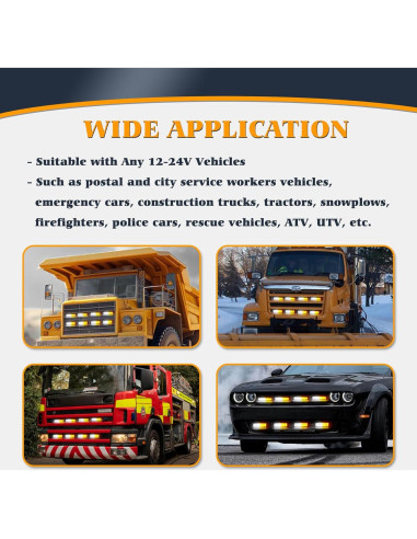 Kit de luces estroboscópicas LED V-SEK 8 piezas ámbar y blanco