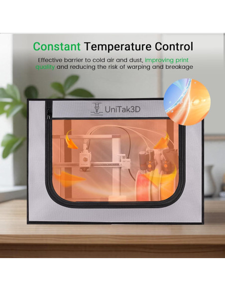 Cubierta para Impresora 3D UniTak3D Bambu Lab A1 82.5x58.5 cm Gris