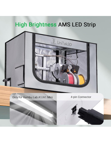 Cubierta para Impresora 3D UniTak3D Bambu Lab A1 82.5x58.5 cm Gris