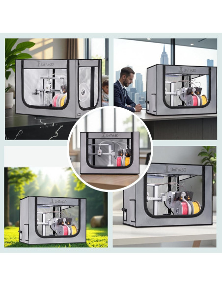 Cubierta para Impresora 3D UniTak3D Bambu Lab A1 82.5x58.5 cm Gris